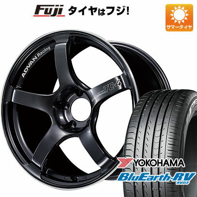 【パンク保証付き】【新品国産5穴114.3車】 夏タイヤ ホイール4本セット 215/45R18 ヨコハマ ブルーアース RV-03 ヨコハマ アドバンレーシング TC4 18インチ(送料無料) サマータイヤ