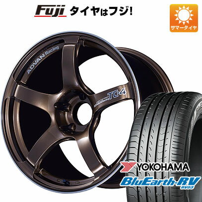 【パンク保証付き】【新品国産5穴114.3車】 夏タイヤ ホイール4本セット 215/60R16 ヨコハマ ブルーアース RV-03 ヨコハマ アドバンレーシング TC4 16インチ(送料無料) サマータイヤ