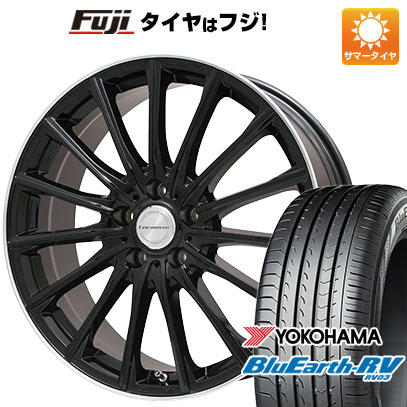 【パンク保証付き】【新品国産5穴100車】 夏タイヤ ホイール4本セット 245/45R19 ヨコハマ ブルーアース RV-03 レアマイスター LM-S FS15 (グロスブラック/リムポリッシュ) 19インチ(送料無料) サマータイヤ
