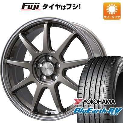 【パンク保証付き】【新品国産5穴114.3車】 夏タイヤ ホイール4本セット 215/45R18 ヨコハマ ブルーアース RV-03 レアマイスター LMスポーツLM-QR ブロンズ/ラインポリッシュ 18インチ(送料無料) サマータイヤ