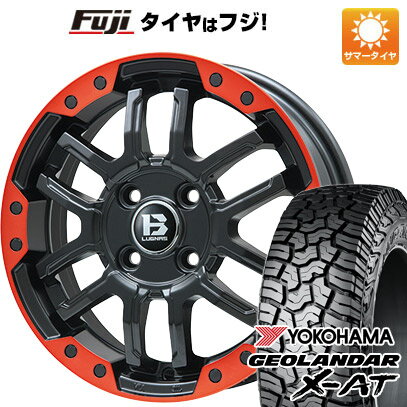 【新品 軽自動車】ハスラー デリカミニ(4WD) 夏タイヤ ホイール4本セット 165/60R15 ヨコハマ ジオランダー X-AT G016 ビッグウエイ B-LUGNAS FRD(マットブラック/レッドリム) 15インチ(送料無料) サマータイヤ