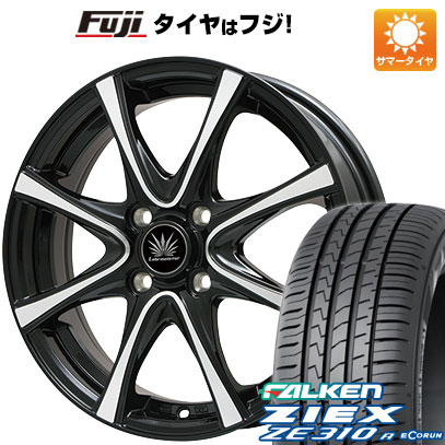 【新品国産4穴100車】 夏タイヤ ホイール4本セット 185/55R15 ファルケン ジークス ZE310R エコラン（限定） プレミックス アマルフィV Jr(ブラックポリッシュ) 15インチ(送料無料) サマータイヤ