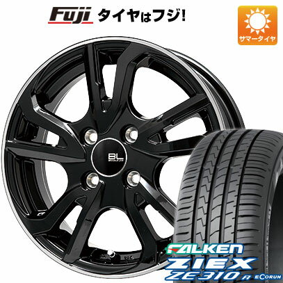 【新品国産4穴100車】 夏タイヤ ホイール4本セット 185/60R15 ファルケン ジークス ZE310R エコラン（限定） ブランドルライン レツィオ ブラックリムポリッシュ 15インチ(送料無料)