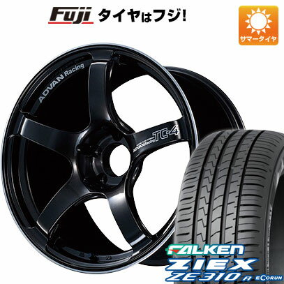 【新品国産4穴100車】 夏タイヤ ホイール4本セット 185/55R15 ファルケン ジークス ZE310R エコラン（限定） ヨコハマ アドバンレーシング TC4 15インチ(送料無料) サマータイヤ