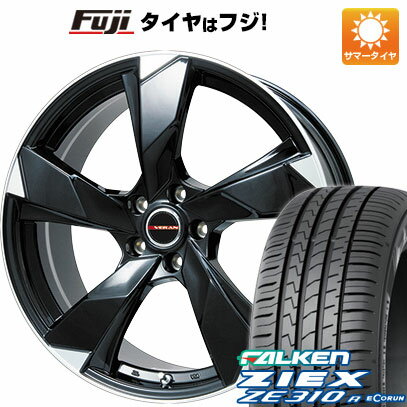 【新品国産5穴114.3車】 夏タイヤ ホイール4本セット 225/45R18 ファルケン ジークス ZE310R エコラン（限定） プレミックス ヴェランV(グロスブラック/リムポリッシュ) 18インチ(送料無料) サマータイヤ