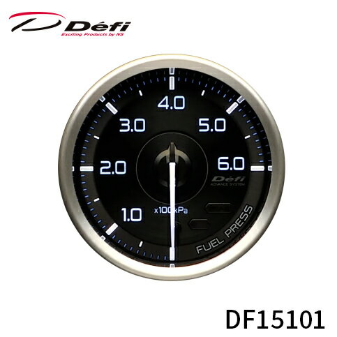 Defi アドバンスA1 60φ 燃圧計 0kPa〜600kPa 指針・目盛り・数字：白 DF15101
