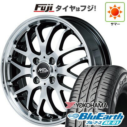 【新品 軽自動車】N-BOX タント スペーシア 夏タイヤ ホイール4本セット 165/55R15 ヨコハマ ブルーアース AE-01 MID WHEELS エグゼ10 Vセレクション 15インチ(送料無料) サマータイヤ