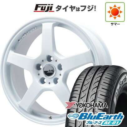 【新品 軽自動車】ハスラー デリカミニ(4WD) 夏タイヤ ホイール4本セット 165/60R15 ヨコハマ ブルーアース AE-01 レアマイスター LMスポーツ LM-05R(ホワイト) 5J 15インチ(送料無料)
