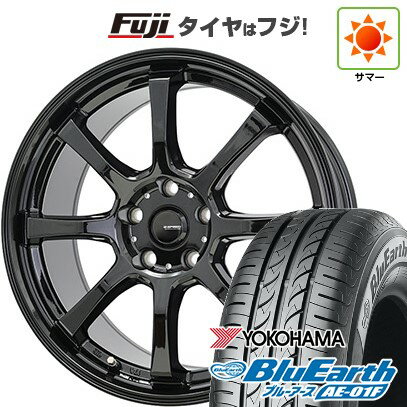 【新品国産車用5穴100】 夏タイヤ ホイール4本セット 195/65R15 ヨコハマ ブルーアース AE-01F ホットスタッフ ジースピード G-08 15インチ(送料無料)