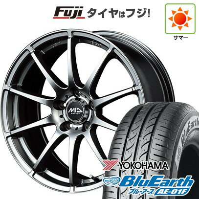 【新品国産5穴114.3車】 夏タイヤ ホイール4本セット 215/60R16 ヨコハマ ブルーアース AE-01F MID WHEELS スタッグ メタリックグレー 16インチ(送料無料) サマータイヤ