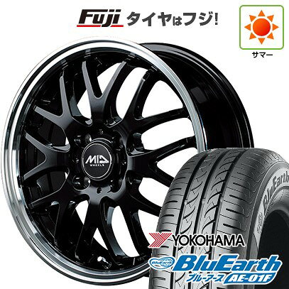 【新品国産車用4穴100】 夏タイヤ ホイール4本セット 185/55R16 ヨコハマ ブルーアース AE-01F MID WHEELS エグゼ10 6J 16インチ(送料無料)