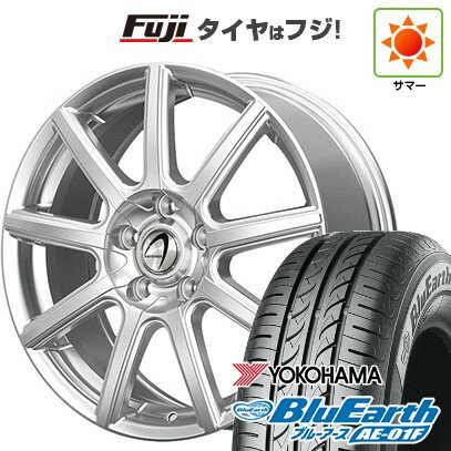 【新品国産車用5穴114.3】 夏タイヤ ホイール4本セット 205/55R16 ヨコハマ ブルーアース AE-01F テクノピア アルテミス NS9 16インチ(送料無料)