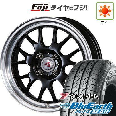 【新品国産車用4穴100】 夏タイヤ ホイール4本セット 175/65R15 ヨコハマ ブルーアース AE-01F クリムソン RS ST AIRモノブロック 15インチ(送料無料)
