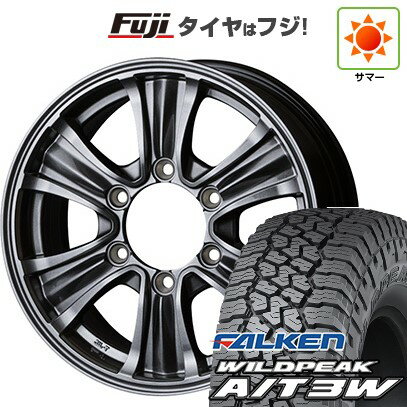 【新品】キャラバン 夏タイヤ ホイール4本セット 195/80R15 107/105N ファルケン ワイルドピーク A/T3W トピー バザルト-X タイプ2 15インチ(送料無料) サマータイヤ