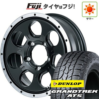 【新品】ジムニー 夏タイヤ ホイール4本セット 175/80R16 ダンロップ グラントレック AT5 MID WHEELS WO-7 16インチ(送料無料) サマータイヤ