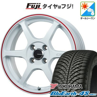 【パンク保証付き】【新品 軽自動車】N-BOX タント スペーシア オールシーズンタイヤ ホイール4本セット 155/65R14 ヨコハマ ブルーアース 4S AW21 オールシーズン レアマイスター CS-V6 14インチ(送料無料)