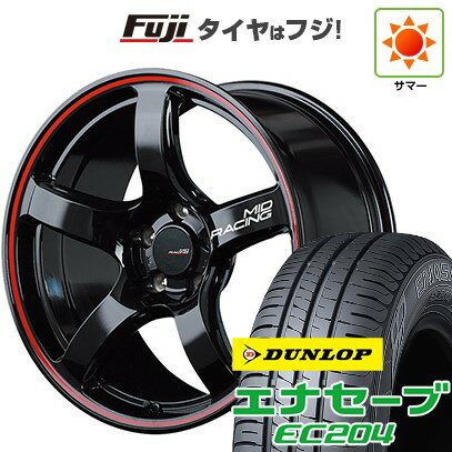 【新品国産5穴114.3車】 夏タイヤ ホイール4本セット 215/45R17 ダンロップ エナセーブ EC204 MID WHEELS MID RACING R50 17インチ(送料無料) サマータイヤ