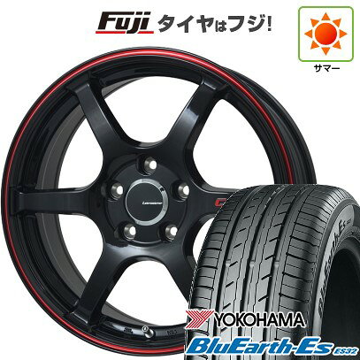 【新品国産車用5穴114.3】 夏タイヤ ホイール4本セット 225/60R17 ヨコハマ ブルーアース ES32 レアマイスター CS-V6(グロスブラック/レッドライン) 7J 17インチ(送料無料)