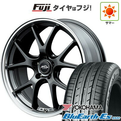 【新品国産車用5穴114.3】 夏タイヤ ホイール4本セット 225/45R18 ヨコハマ ブルーアース ES32 MID WHEELS エグゼ5 Vセレクション 18インチ(送料無料)
