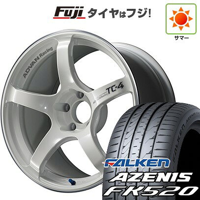 【新品国産車用5穴100】 夏タイヤ ホイール4本セット 225/40R18 ファルケン アゼニス FK520L ヨコハマ アドバンレーシング TC-4 8J 18インチ(送料無料)
