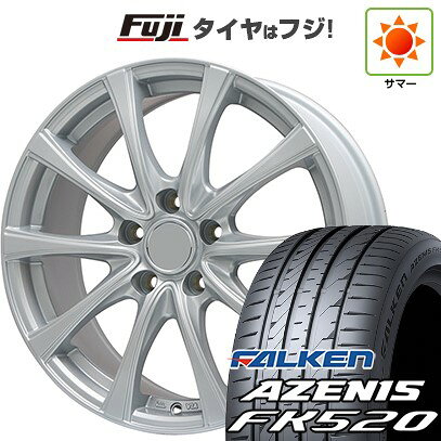 【新品国産車用5穴114.3】 夏タイヤ ホイール4本セット 225/45R18 ファルケン アゼニス FK520L エルベ エステローザ FSV シルバー 7.5J 18インチ(送料無料)