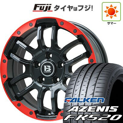 【新品国産車用5穴114.3】 夏タイヤ ホイール4本セット 225/45R18 ファルケン アゼニス FK520L ビッグウエイ B-LUGNAS FRD(マットブラック/レッドリム) 18インチ(送料無料)