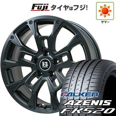 【新品国産車用5穴114.3】 夏タイヤ ホイール4本セット 215/50R18 ファルケン アゼニス FK520L ビッグウエイ B-LUGNAS BRD(マットブラック) 7.5J 18インチ(送料無料)