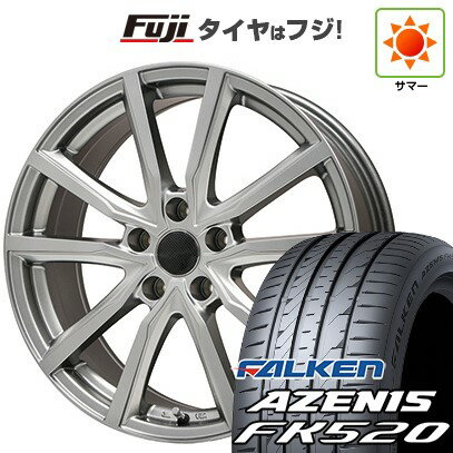【新品国産車用5穴100】 夏タイヤ ホイール4本セット 225/55R18 ファルケン アゼニス FK520L エルベ Vスポーク 18インチ(送料無料)