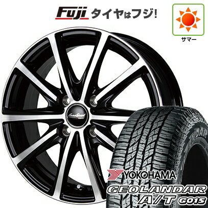 【新品 軽自動車】ハスラー デリカミニ(4WD) 夏タイヤ ホイール4本セット 165/60R15 ヨコハマ ジオランダー A/T G015 RBL MID WHEELS V25 ブラックポリッシュ 15インチ(送料無料) サマータイヤ