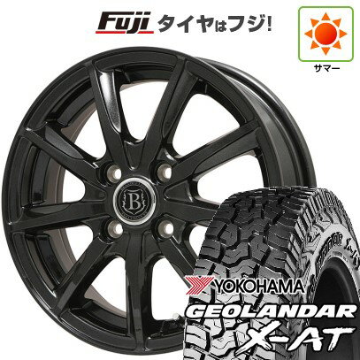 【新品 軽自動車】ハスラー デリカミニ(4WD) 夏タイヤ ホイール4本セット 165/60R15 ヨコハマ ジオランダー X-AT G016 ブランドルライン ボレアノ9 パールブラック 15インチ(送料無料) サマータイヤ