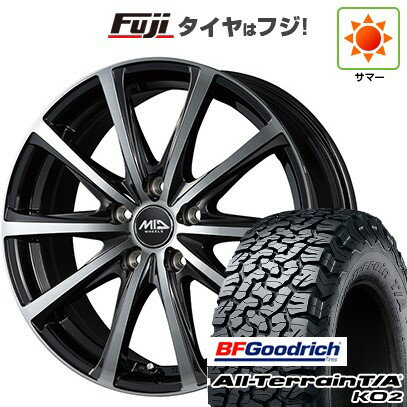 【新品国産5穴114.3車】 夏タイヤ ホイール4本セット 215/65R16 BFグッドリッチ オールテレーンT/A KO2 RBL(特価限定2023年製) MID WHEELS V25 ブラックポリッシュ 16インチ(送料無料) サマータイヤ