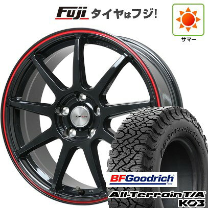 【新品国産車用5穴114.3】 夏タイヤ ホイール4本セット 215/65R16 BFグッドリッチ オールテレーンT/A KO3 RBL レアマイスター LMスポーツ LM-QR グロスブラック/レッドライン 7J 16インチ(送料無料)