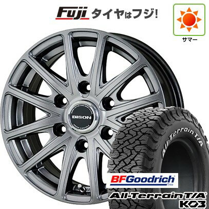 【新品】ハイエース200系 夏タイヤ ホイール4本セット 195/80R15 107S BFグッドリッチ オールテレーンT/A KO3 RWL ホットスタッフ バイソン BN-01 6J 15インチ(送料無料)