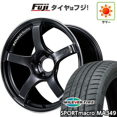 【新品国産車用5穴114.3】 夏タイヤ ホイール4本セット 215/50R17 ミレバー スポーツマクロ MA349(限定) ヨコハマ アドバンレーシング TC4 17インチ(送料無料)
