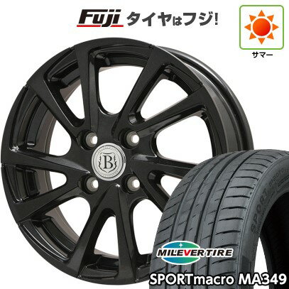 【新品国産車用5穴100】 夏タイヤ ホイール4本セット 215/45R17 ミレバー スポーツマクロ MA349(限定) ブランドルライン ボレアノ10 パールブラック 17インチ(送料無料)
