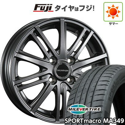 【新品国産4穴100車】 夏タイヤ ホイール4本セット 195/45R16 ミレバー スポーツマクロ MA349（限定） ブリヂストン バルミナ BR10 16インチ(送料無料) サマータイヤ