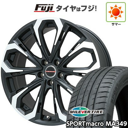 【新品国産車用5穴114.3】 夏タイヤ ホイール4本セット 245/40R20 ミレバー スポーツマクロ MA349(限定) ビッグウエイ レイシーン プラバ5X(マットブラックポリッシュ) 20インチ(送料無料)