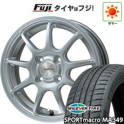 【新品国産車用4穴100】 夏タイヤ ホイール4本セット 195/50R16 ミレバー スポーツマクロ MA349(限定) レアマイスター LMスポーツLM-QR ハイパーシルバー 16インチ(送料無料)
