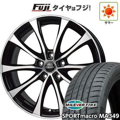 【新品国産車用5穴100】 夏タイヤ ホイール4本セット 215/45R17 ミレバー スポーツマクロ MA349(限定) ホットスタッフ ラフィット LE-07 17インチ(送料無料)