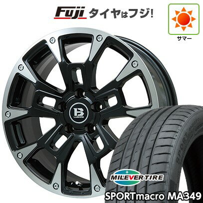 【新品国産車用5穴114.3】 夏タイヤ ホイール4本セット 215/45R18 ミレバー スポーツマクロ MA349（限定） ビッグウエイ B-LUGNAS BRD(ブラックポリッシュ/ブラッククリア) 7.5J 18インチ(送料無料)