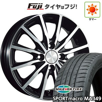 【新品国産車用4穴100】 夏タイヤ ホイール4本セット 195/45R16 ミレバー スポーツマクロ MA349(限定) ブリヂストン バルミナ A12 16インチ(送料無料)