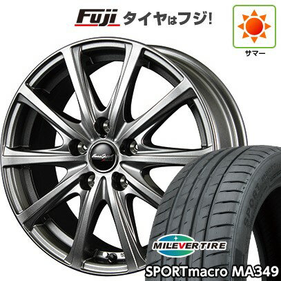 【新品国産車用5穴114.3】 夏タイヤ ホイール4本セット 215/45R18 ミレバー スポーツマクロ MA349(限定) MID WHEELS V25 メタリックグレー 18インチ(送料無料)