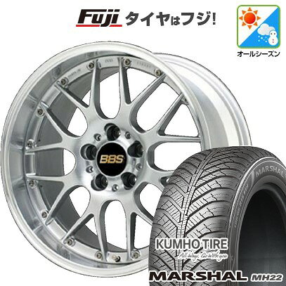 【新品国産5穴114.3車】 オールシーズンタイヤ ホイール4本セット 215/60R17 クムホ マーシャル MH22 オールシーズン(限定) BBS JAPAN RS-GT 17インチ(送料無料)