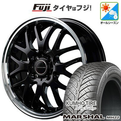 【新品国産4穴100車】 オールシーズンタイヤ ホイール4本セット 175/65R15 クムホ マーシャル MH22 オールシーズン(限定) MID WHEELS エグゼ10 15インチ(送料無料)