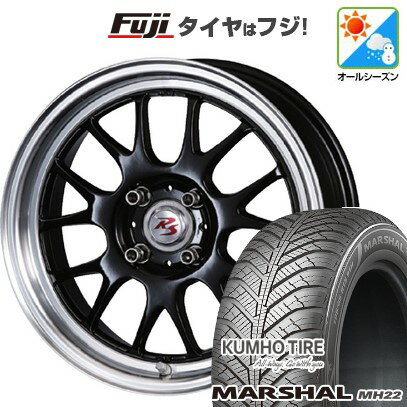【新品国産車用4穴100】 オールシーズンタイヤ ホイール4本セット 185/55R15 クムホ マーシャル MH22 オールシーズン(限定) クリムソン RS ST AIRモノブロック 15インチ(送料無料)