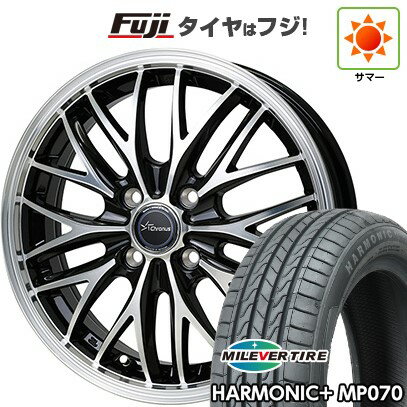 【新品 軽自動車】N-BOX タント スペーシア 夏タイヤ ホイール4本セット 165/55R15 ミレバー ハーモニック プラス MP070(限定) ホットスタッフ クロノス CH-113 15インチ(送料無料) サマータイヤ