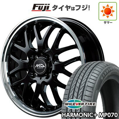 【新品 軽自動車】N-BOX タント スペーシア 夏タイヤ ホイール4本セット 165/55R15 ミレバー ハーモニック プラス MP070(限定) MID WHEELS エグゼ10 15インチ(送料無料) サマータイヤ