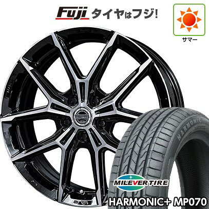 ホイールKYOHO スマック +EK M1ホイールサイズ7.00-17HOLE/PCD インセットF：5H/114【インセットについて】ご登録頂いたお車に適合するサイズをご用意させて頂きます。ご指定がある場合は備考にご記載下さい。※一部限定品など、ご指定頂けない場合がございます。ホイールカラーグロスブラック/ポリッシュタイヤミレバー ハーモニック プラス MP070(限定)タイヤサイズ195/60R17セット内容タイヤ＆ホイール4本セットの価格です。タイヤ・ホイールの組み込みとバランス調整後に発送いたします。参考適合車種プリウス60系装着適合確認について適合車種に掲載されている車種でも、年式・型式・グレードによっては装着サイズが異なる場合がございます。 標準装着サイズよりインチを下げる場合はキャリパー干渉の恐れがございますので、オススメ致しておりません。 オフセット等、お車とのマッチングについては、ご注文の際に弊社からご案内させていただきますので予めご了承願います。（ご指定のサイズがある場合、ご注文の際、入力お願いします。） ホイールによりキャリパークリアランス・ハブ高・インセット（オフセット）等異なります。適合車種掲載車両でも、装着出来ない場合もございます。また車両の加工・調整が必要な場合もございます。詳しくは問い合わせ下さい。 ご購入後の返品や交換お受け出来ませんのでご注意下さい納期について商品により完売・欠品の場合もございます。また、お取り寄せに時間のかかる商品もございますので、お急ぎの場合は予めお問合せ下さい。特記事項商品代金には追加オプション(ナット等)の金額は含まれておりません。ご注文後に、弊社より合計金額をご案内致します。ご注文の際には、車種名・年式・型式・グレード・ノーマル車高かローダウンか等、出来るだけ詳しくご入力お願い致します。 掲載している商品画像はイメージです。ホイールのサイズやインセットなどにより、リム幅やセンター部の落ち込み寸法は異なります。画像と現物のイメージ相違によるお取替えや返品は承ることは出来ません。 お問い合わせお電話でのお問い合わせはこちらE-mail　rakuten@fujicorporation.ne.jp ※商品番号は（fuji-28301-192265-46101-46101）です。