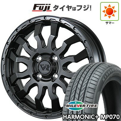 【新品 軽自動車】N-BOX タント スペーシア 夏タイヤ ホイール4本セット 165/55R15 ミレバー ハーモニック プラス MP070(限定) トピー ヴァブロ RR-01 4.5J 15インチ(送料無料)