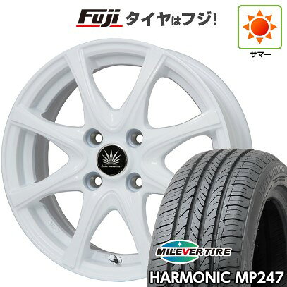 【新品 軽自動車】エブリイワゴン 夏タイヤ ホイール4本セット 165/50R15 ミレバー ハーモニック MP247(限定) プレミックス アマルフィV Jr(ホワイト) 4.5J 15インチ(送料無料)